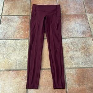 Lululemon leggings size 4 maroon color